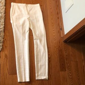 Zara- Cigarette pants- trousers white polka dots